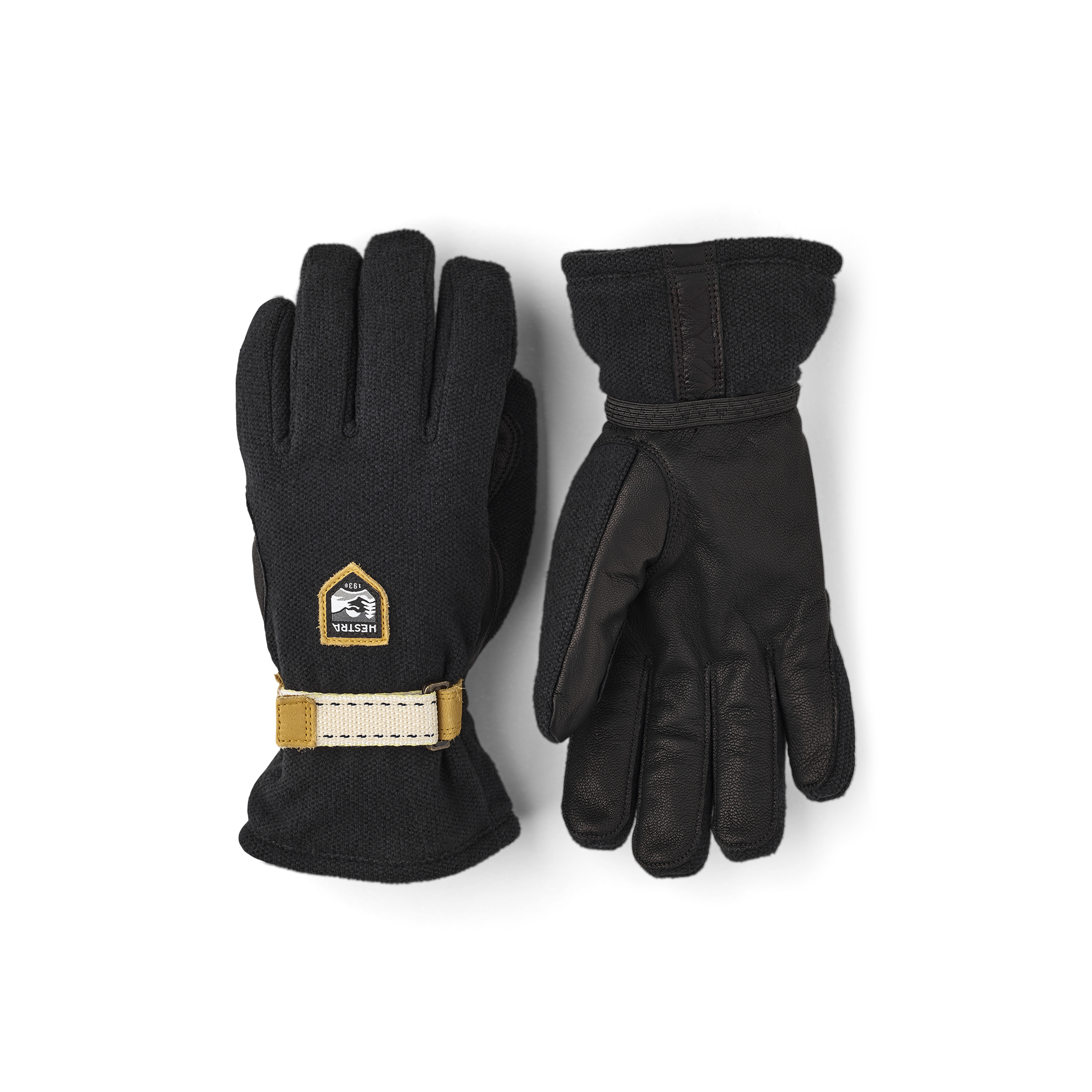 hesta handschuhe Hestra Windstopper Tour 5-Finger Black / 7 Globe G-XTREME® 3.0 - klein Color:Matte Olive/Black High cuff with snowlock