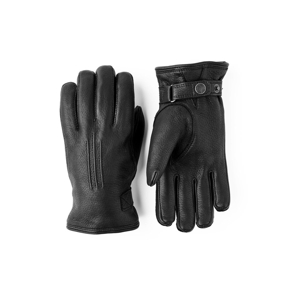 leather bicycle gloves Hestra - Deerskin Lambskin - Black