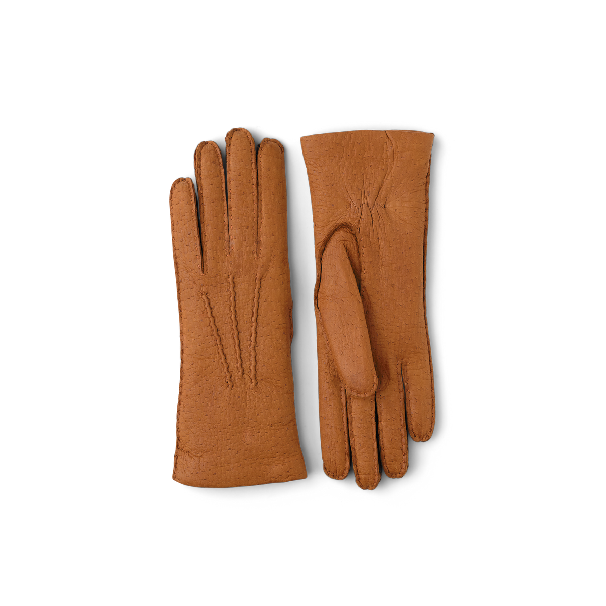 Light brown hand-sewn peccary leather glove