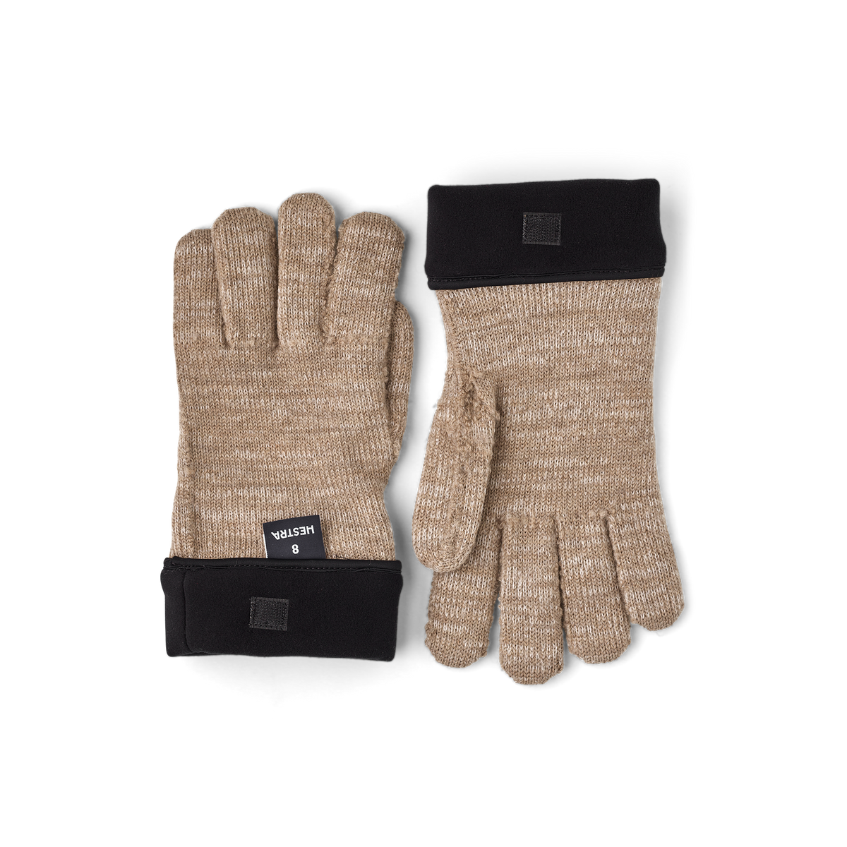 Beige merino wool liner glove